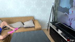 cute maid bent over fucked hard by group double penetration creampie