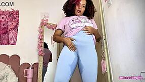 chubby ebony with big ass hits pee desperation accident in homemade worship clip