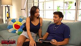 Stepmom And Stepdaughter Seduce Colombian Student With Blowjobs And Cum