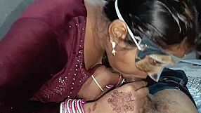 Indian bhabhi moans in Hindi during rough doggy anal creampie pounding.