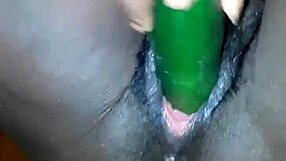 Phat cucumber fucks this pregnant ebony pussy deep and hard!