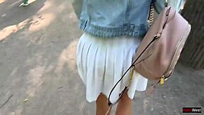 MY FRIEND MAKES ME CUM PUBLICLY WITH VIBRATOR TOY IN SKIRT ON THE STREET!