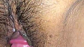 Up close interracial couple creampies hairy exotic housewife pussy