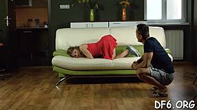 Virgin Girlfriend's Pussy Teased By Fingers As Guy Fights To Control His Cock