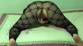 check out her gaping asshole stuffed with huge dildo plus hairy pussy fingering to clit orgasm