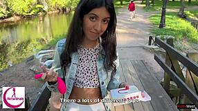 MY FRIEND MAKES ME CUM PUBLICLY WITH VIBRATOR TOY IN SKIRT ON THE STREET!