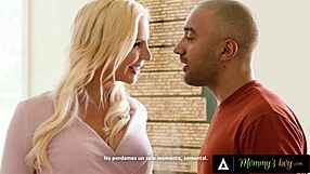 Milf Sophia West sneaks stepson sex on hubby call