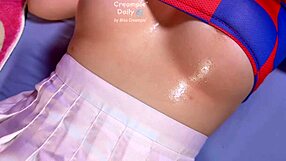 cheerleader bent over doggystyle condom ripped off for creampie