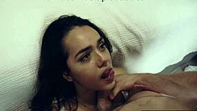 Submissive Latina Esperanza del Horno chokes on rough deepthroat face fuck and rimjob