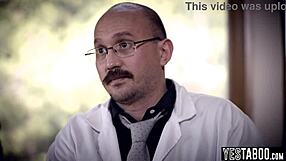 pervy doc watches petite milf lick monster cock then get fucked