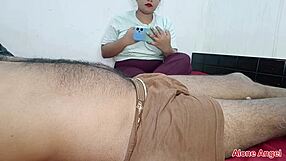 naughty teen tempts stepdad in bedroom for wild homemade tit-bouncing fuck