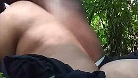 I slut out big booty wife doggystyle rough forest fuck