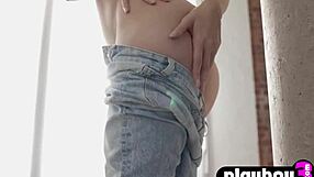 check out lana lane stripping slow ripping clothes off her big natural tits and posing her shaved pussy