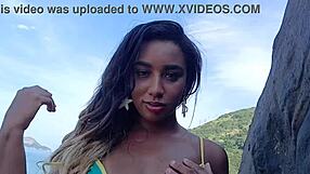Tattooed Ebony Crossdresser Gives Beach Cuzinho Anal Ride POV Rough