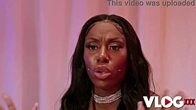 busty ebony mystique teases big cock before deep pussy pounding