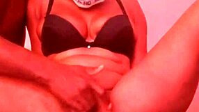 queensandy fingers shaved wet pussy hard with dildo to massive orgasm on webcam