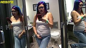 oh no hot girls pee accident wetting tight jeans and spandex desperately