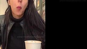 renatinha mello strips naked on copacabana avenue flashing her big tits