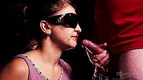 Think blindfolded girlfriend can taste friend's big cock right?