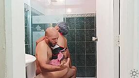 stepsister scrubs bathroom while i bathe... ends in steamy fuck