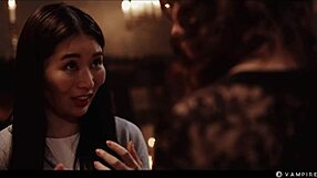 japanese vampire babe rikako gets preyed on by nerdy leana 😈 turns lesbian demon 👻