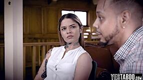 pervy doc watches petite milf lick monster cock then get fucked