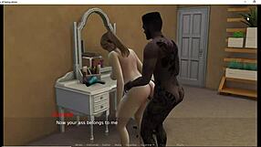 mommy watches old black bull stretch milf pussy while cuckold sims 4 game plays on