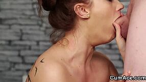 Foxy kitten, you crave this bukkake facial? Swallow every hot load now!