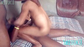 Squirming Ebony Teen Fingers Pussy to Squirting Orgasm