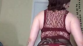 Chubby Slut Strips then Rips Clothes for BBC Dildo Squirt