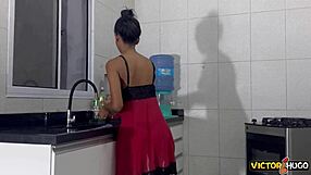 Married Slut MOANS Before Kitchen ASSFUCK