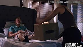 young stud's fat cock revives sad asian milf stepmom's horny cravings