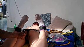 i sneak into my hot half-sister's room while her boyfriend's in the bathroom and play with her blindfolded pussy