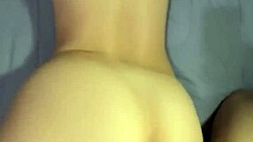 roommate bends babe over dorm bed for sideways pussy pounding cowgirl riding