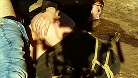 my big-ass blonde slave rebel rhyder's asshole gets whipped then rough fucked atm in outdoor usa dirt piss bdsm