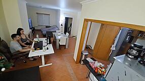 Maid In Flip Flops Gets Creampie Cowgirl Riding Big Tits!