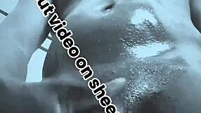 horny oiled bodybuilder masturbates huge black cock closeup doggystyle sneak peek