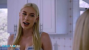 hey blonde massages roommate then licks trimmed wet pussy face sitting moans