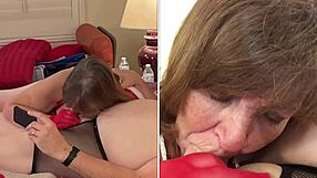 cocksucking granny carmen deepthroats pov in homemade christmas special with her mature croatian curves