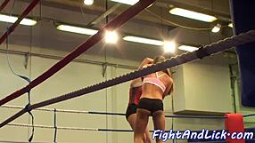 dyke babes wrestle lick pussies in fierce fight