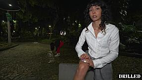 public pickup slut lets me ass fuck her in threesome