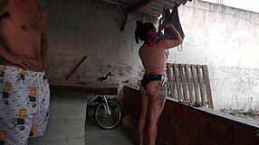 maid shows up in tight short jeans to tease with her curvy latina ass big cock workout foreplay rough