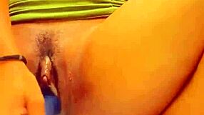 oh my sensitive hairy pussy squirts hard from intense clit lick masturbation