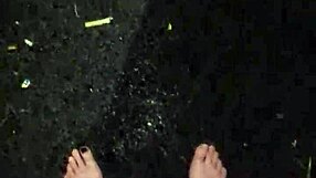 i stroke my big cock hard while rain soaks me outdoors