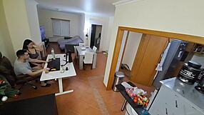 Maid In Flip Flops Gets Creampie Cowgirl Riding Big Tits!