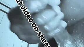 horny oiled bodybuilder masturbates huge black cock closeup doggystyle sneak peek