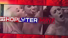 desperate yoga milf caught shoplifting bends over for agent's cock in office punishment