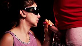 Think blindfolded girlfriend can taste friend's big cock right?