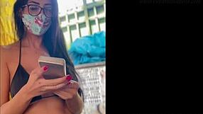 renatinha mello strips naked on copacabana avenue flashing her big tits