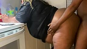 big cock milf gets kitchen quickie muff diving licking pussy moaning and wet natural tits action